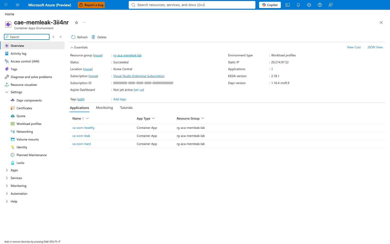 Container Apps environment overview