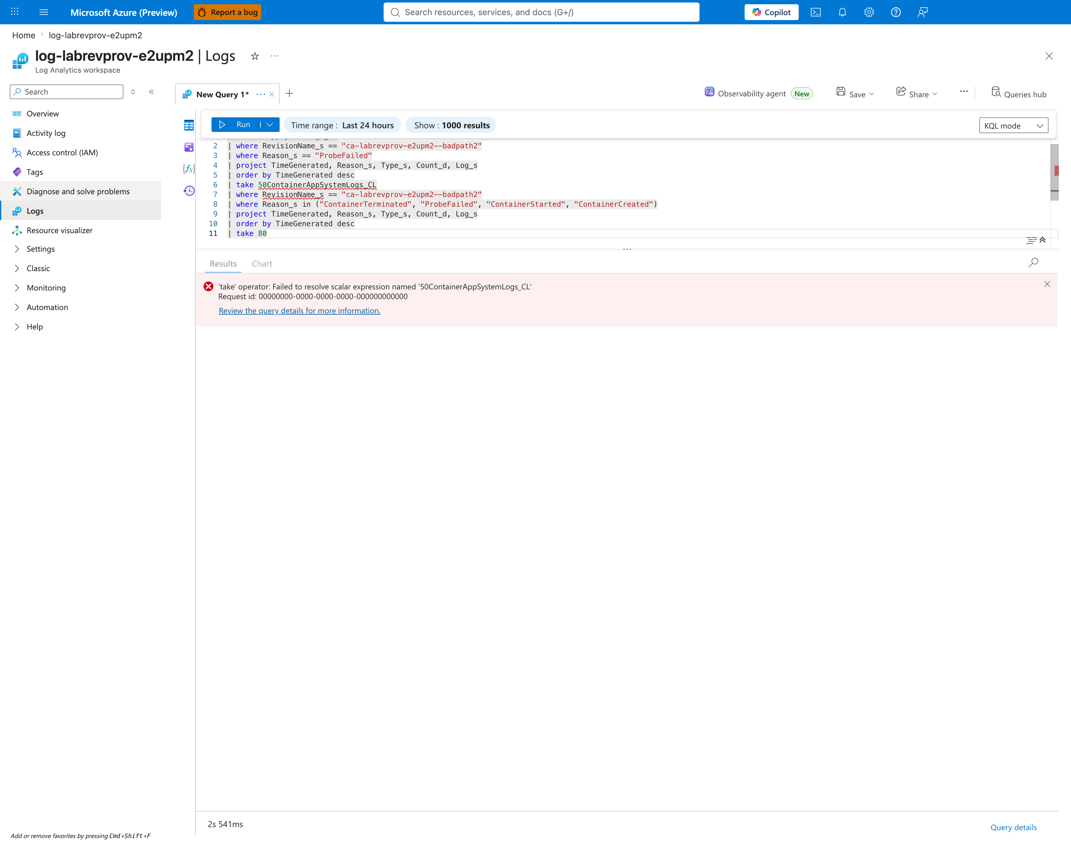 KQL event correlation query