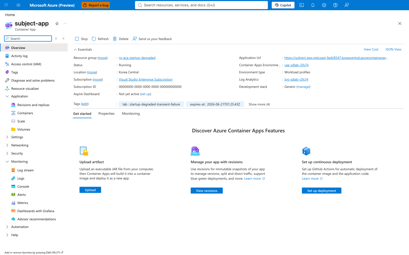 Subject app overview baseline
