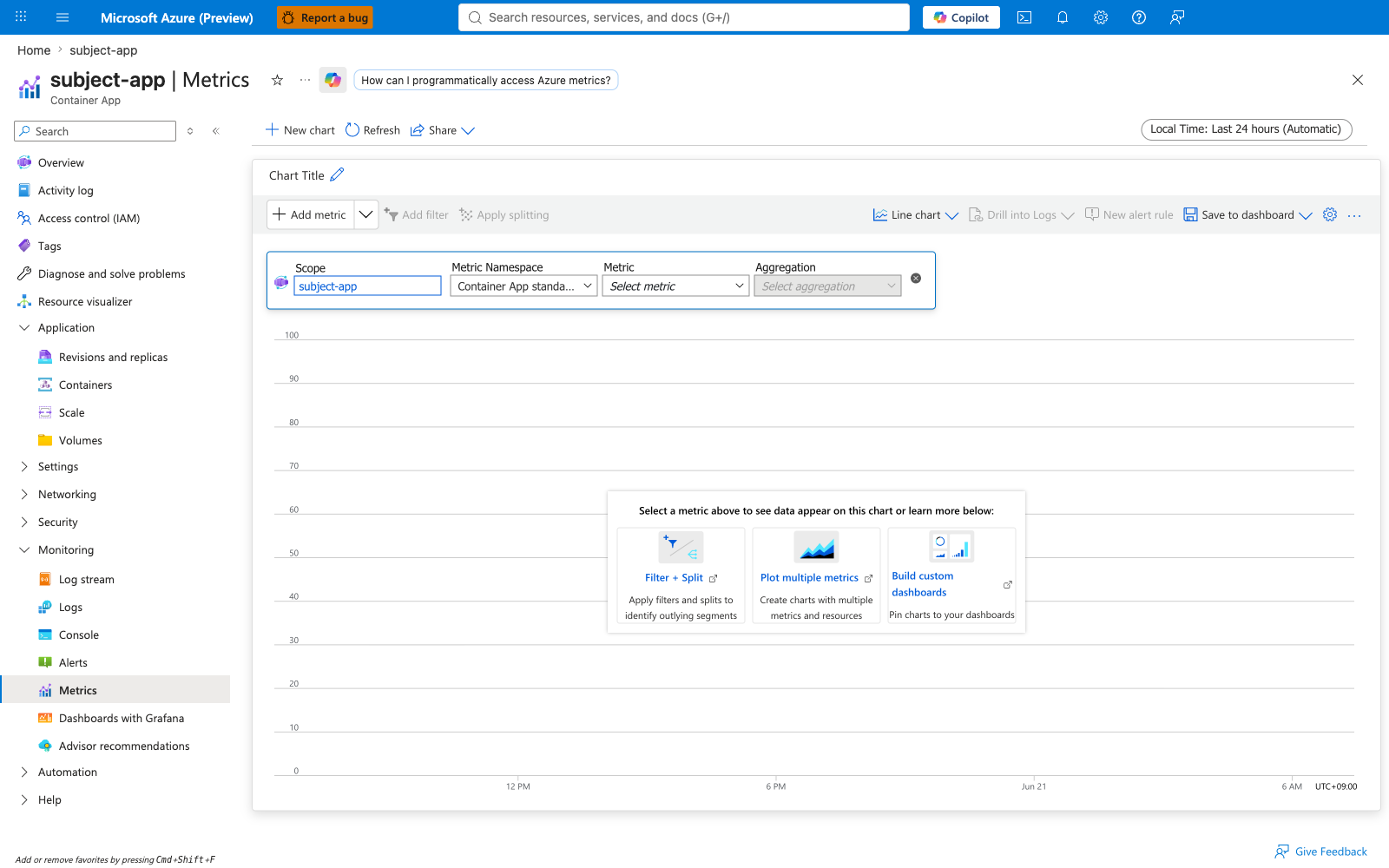 Subject app metrics default panel baseline