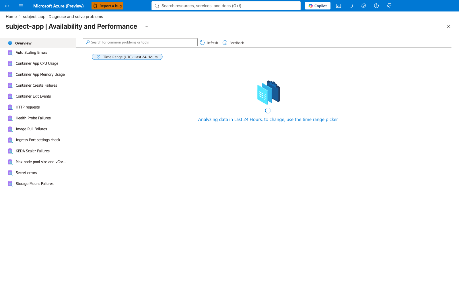 Subject app Diagnose-and-Solve Availability and Performance
